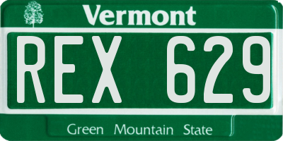 VT license plate REX629