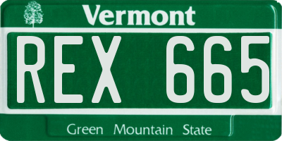 VT license plate REX665