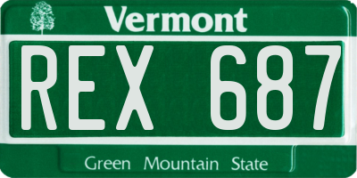 VT license plate REX687
