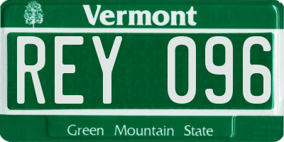 VT license plate REY096