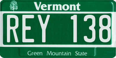VT license plate REY138