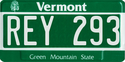 VT license plate REY293
