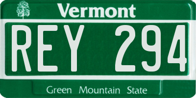 VT license plate REY294