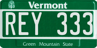 VT license plate REY333