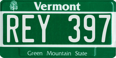 VT license plate REY397