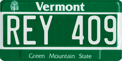 VT license plate REY409