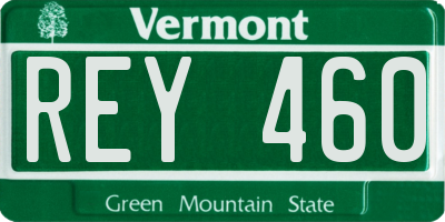 VT license plate REY460