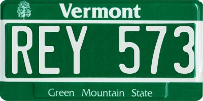 VT license plate REY573