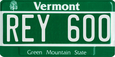 VT license plate REY600