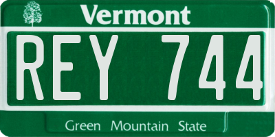 VT license plate REY744