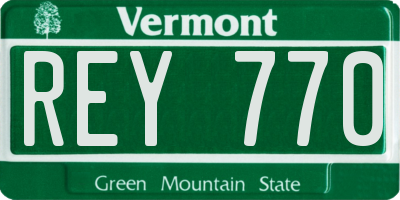 VT license plate REY770