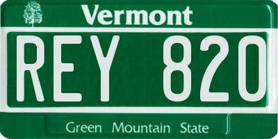 VT license plate REY820