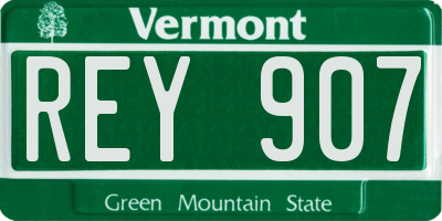 VT license plate REY907