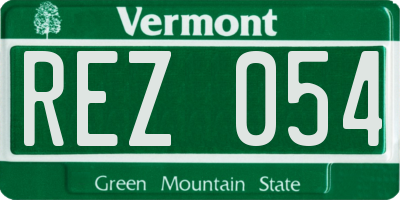 VT license plate REZ054