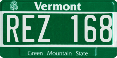 VT license plate REZ168