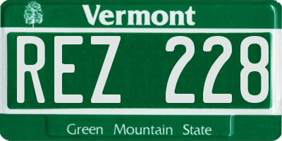 VT license plate REZ228