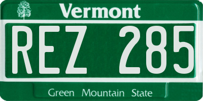 VT license plate REZ285