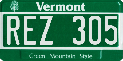 VT license plate REZ305