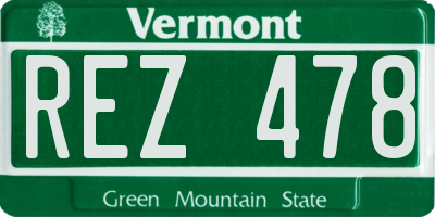 VT license plate REZ478