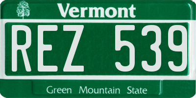VT license plate REZ539