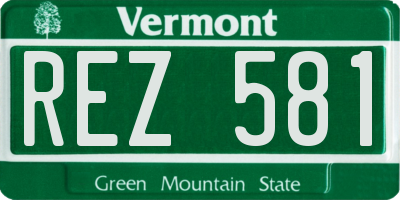 VT license plate REZ581