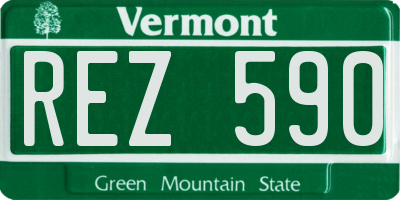 VT license plate REZ590