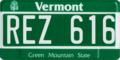 VT license plate REZ616
