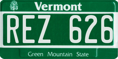 VT license plate REZ626