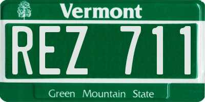 VT license plate REZ711