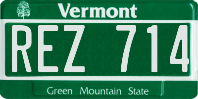 VT license plate REZ714