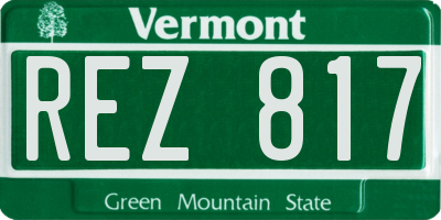 VT license plate REZ817