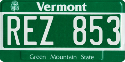 VT license plate REZ853