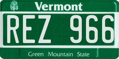 VT license plate REZ966