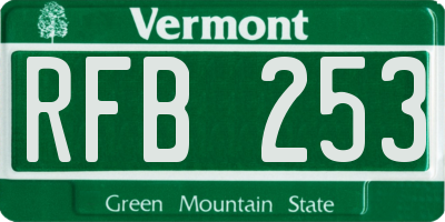 VT license plate RFB253