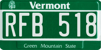 VT license plate RFB518
