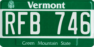 VT license plate RFB746