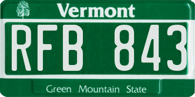 VT license plate RFB843