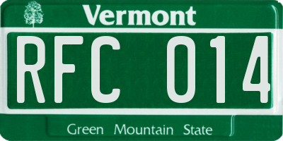 VT license plate RFC014
