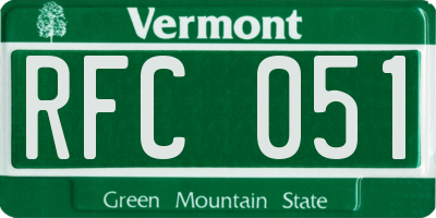 VT license plate RFC051