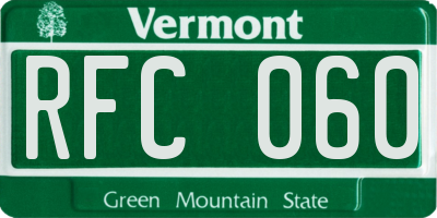 VT license plate RFC060