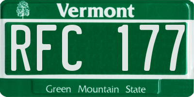 VT license plate RFC177