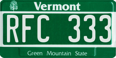 VT license plate RFC333