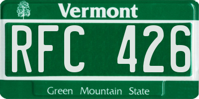 VT license plate RFC426