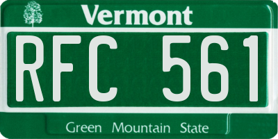 VT license plate RFC561