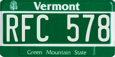 VT license plate RFC578