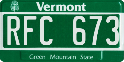 VT license plate RFC673