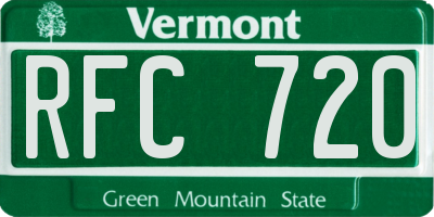 VT license plate RFC720