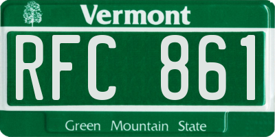 VT license plate RFC861