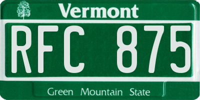 VT license plate RFC875
