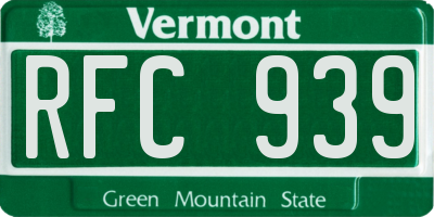 VT license plate RFC939